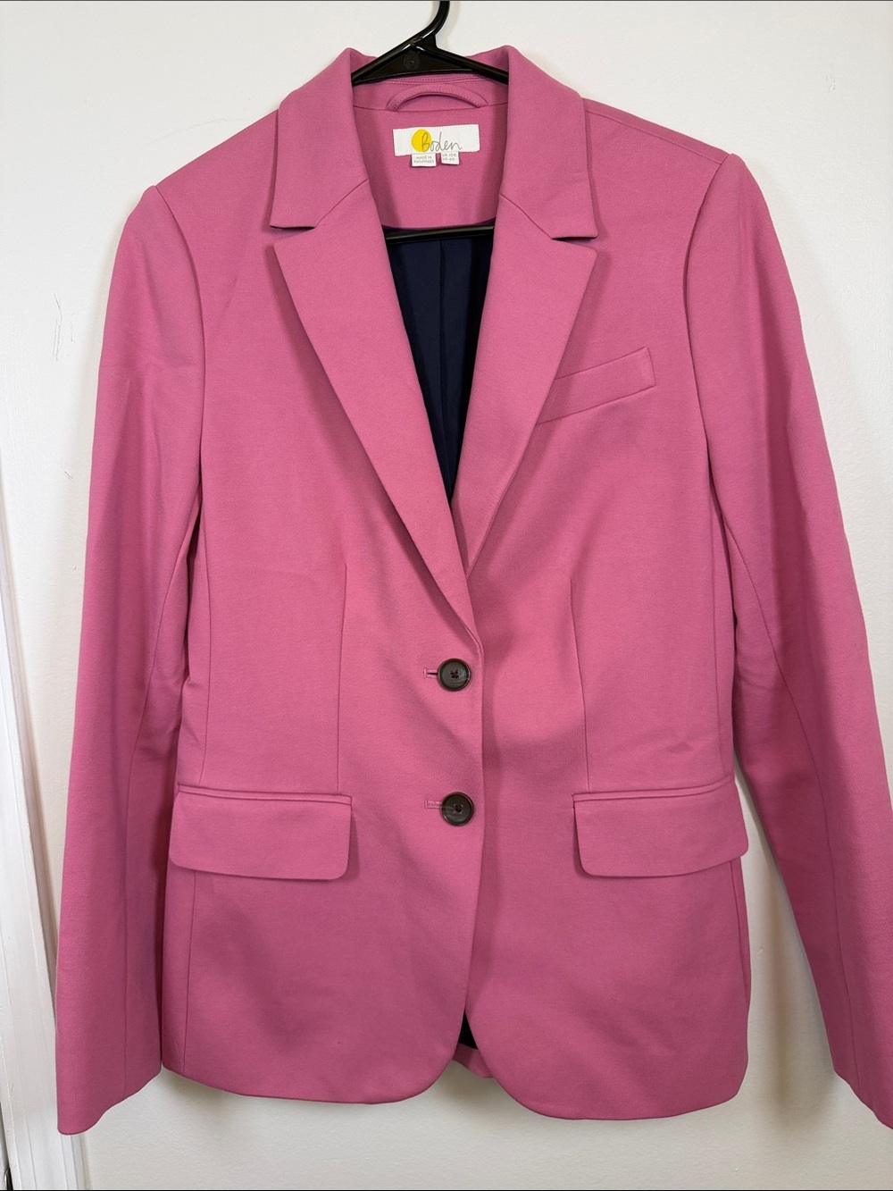 Boden Pink Tailored Blazer Two Button Stretch Jacket Preppy Workwear 6R